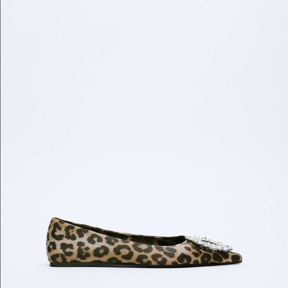 Zara Leopard Print Flats with Embellished Buckle - Picture 6 of 9